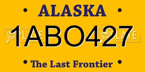 1ABO427 Alaska License Plate