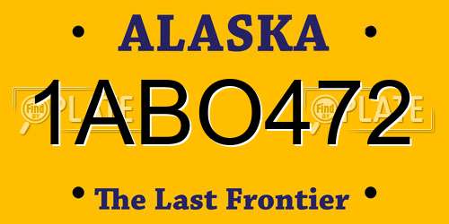 1ABO472 Alaska License Plate