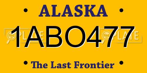 1ABO477 Alaska License Plate