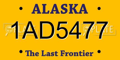 1AD5477 Alaska License Plate