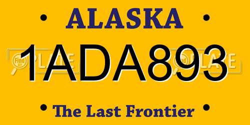 1ADA893 Alaska License Plate