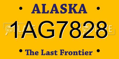 1AG7828 Alaska License Plate