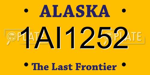 1AI1252 Alaska License Plate