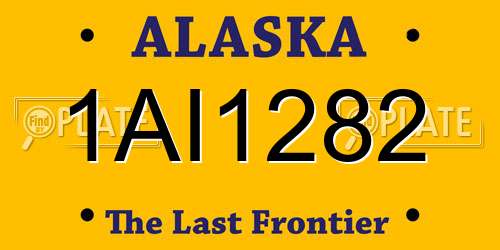 1AI1282 Alaska License Plate