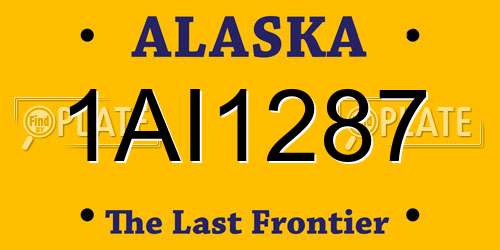 1AI1287 Alaska License Plate