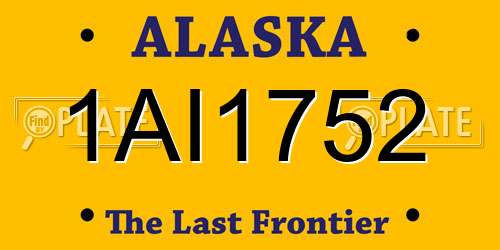 1AI1752 Alaska License Plate