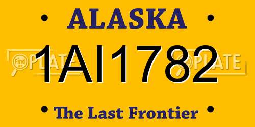 1AI1782 Alaska License Plate