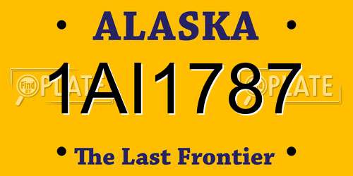 1AI1787 Alaska License Plate