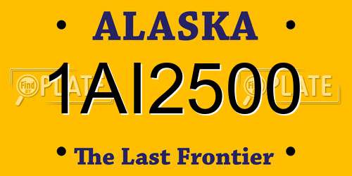 1AI2500 Alaska License Plate