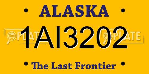 1AI3202 Alaska License Plate
