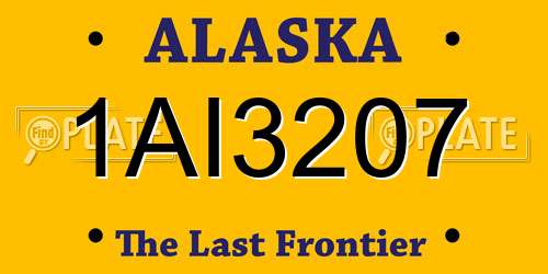 1AI3207 Alaska License Plate