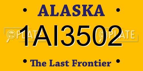 1AI3502 Alaska License Plate