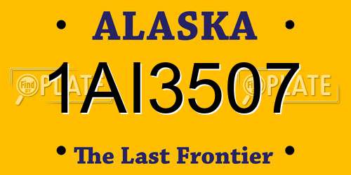 1AI3507 Alaska License Plate