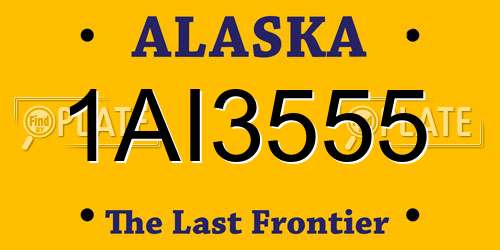 1AI3555 Alaska License Plate