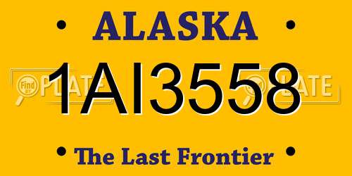 1AI3558 Alaska License Plate