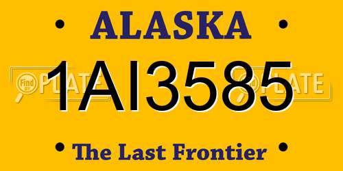 1AI3585 Alaska License Plate