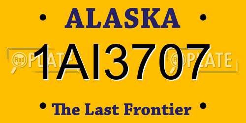 1AI3707 Alaska License Plate