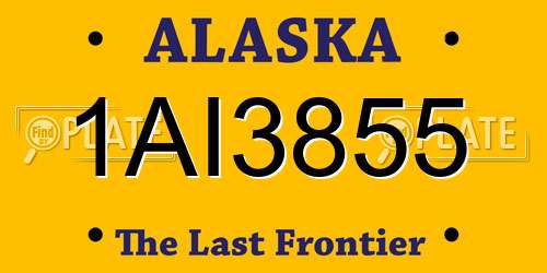 1AI3855 Alaska License Plate