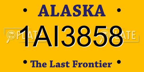 1AI3858 Alaska License Plate