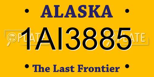 1AI3885 Alaska License Plate