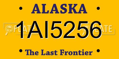 1AI5256 Alaska License Plate