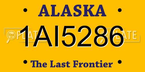 1AI5286 Alaska License Plate