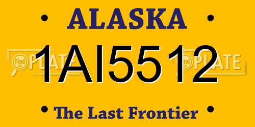 1AI5512 Alaska License Plate
