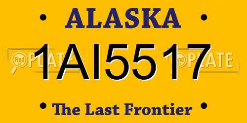 1AI5517 Alaska License Plate