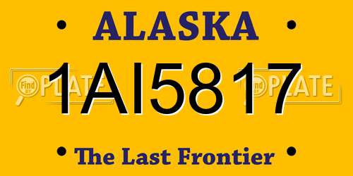 1AI5817 Alaska License Plate
