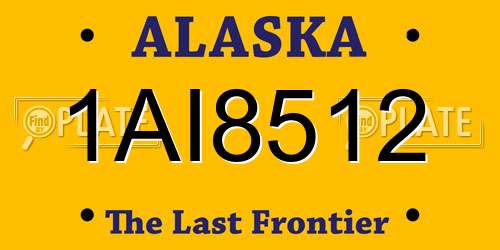 1AI8512 Alaska License Plate