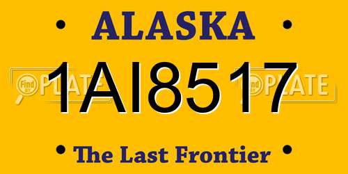 1AI8517 Alaska License Plate