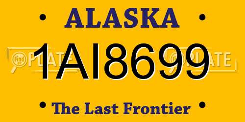 1AI8699 Alaska License Plate
