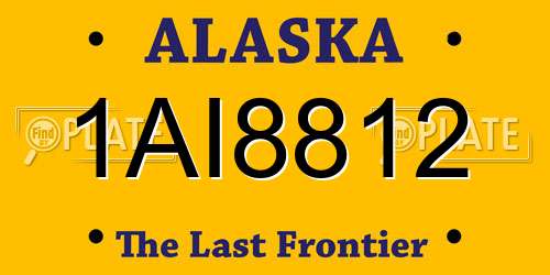 1AI8812 Alaska License Plate