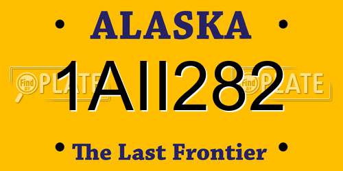 1AII282 Alaska License Plate