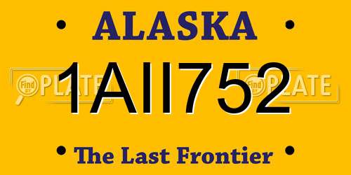 1AII752 Alaska License Plate