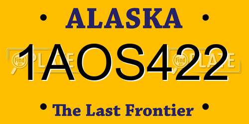 1AOS422 Alaska License Plate