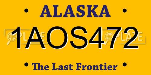 1AOS472 Alaska License Plate