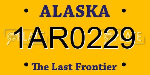 1AR0229 Alaska License Plate