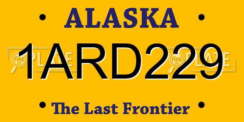 1ARD229 Alaska License Plate