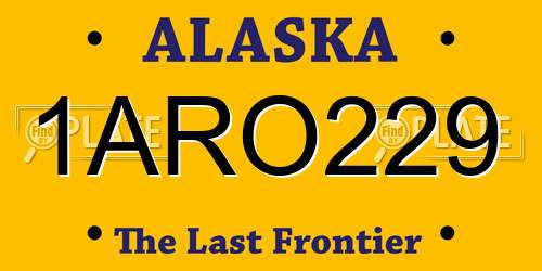 1ARO229 Alaska License Plate