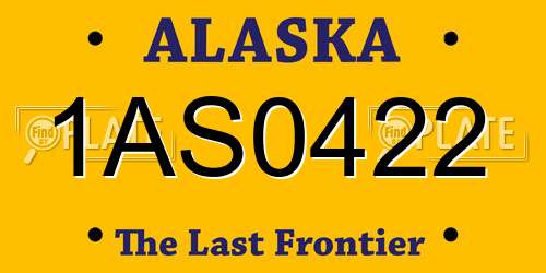 1AS0422 Alaska License Plate