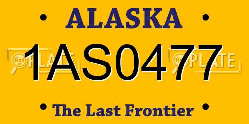 1AS0477 Alaska License Plate