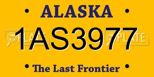 1AS3977 Alaska License Plate
