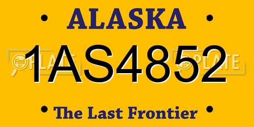 1AS4852 Alaska License Plate