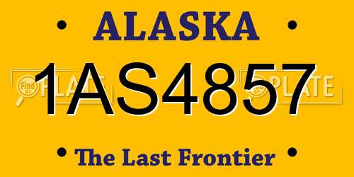 1AS4857 Alaska License Plate
