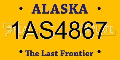 1AS4867 Alaska License Plate