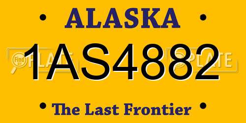 1AS4882 Alaska License Plate