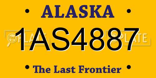 1AS4887 Alaska License Plate