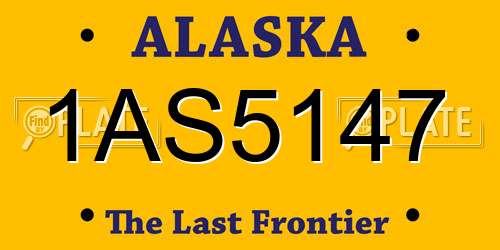 1AS5147 Alaska License Plate