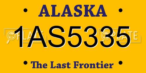 1AS5335 Alaska License Plate
